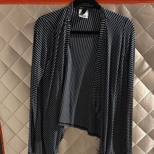 BCBGMaxAzria Navy and White Striped Cardigan